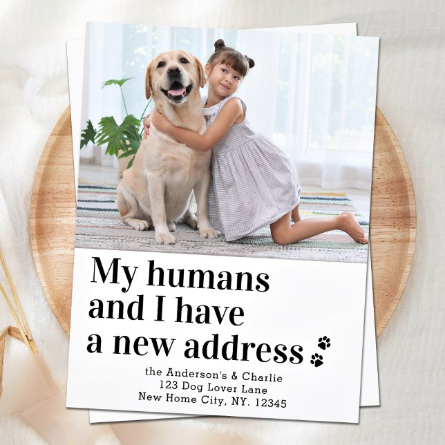 Custom Pet Photo New Address Family Dog Moving Announcement (Creator Uploaded)