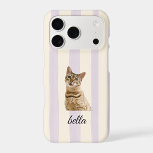 Custom Pet Photo Pastel Lavender Stripes