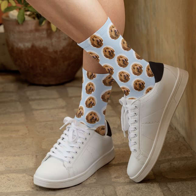 Custom Pet Photo | Personalised Blue Pet Lover  Socks (Creator Uploaded)