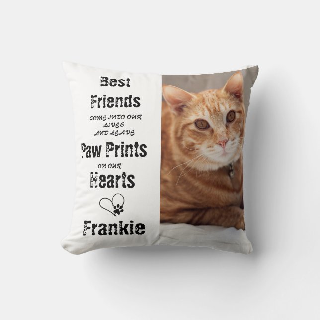 Custom Pet Photo Personalised Dog Cat Memorial Cushion (Front)