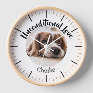 Custom pet photo personalised dog name dog photo  clock