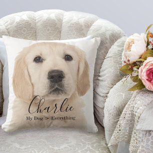 Custom Pet Photo Personalised Dog or Cat Throw  Cushion