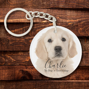 Custom Pet Photo Personalised Dog or Cat Throw  Key Ring