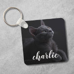 Custom Pet Photo Personalised Name Key Ring<br><div class="desc">Personalised pet photo keychain.</div>