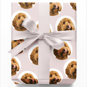 Custom Pet Photo   Personalised Pink  Wrapping Paper