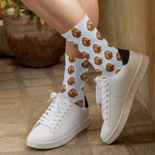 Custom Pet Photo   Personalized Blue Pet Lover  Socks