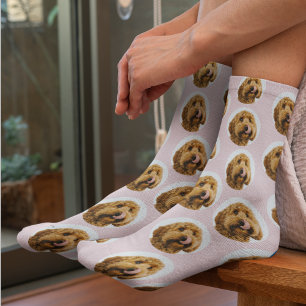 Custom Pet Photo   Personalized Pink Pet Lover  Socks