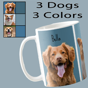 Custom Pet Photo Personalized with 3 colors/3 dogs Coffee Mug