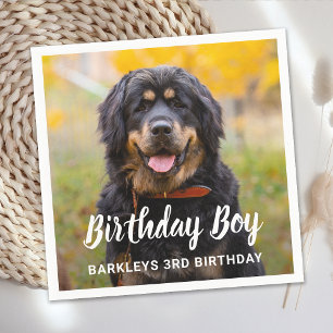 Custom Pet Photo Puppy Dog Birthday Party Napkin