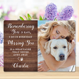 Custom Pet Photo Remembrance Poem Dog Memorial Plaque