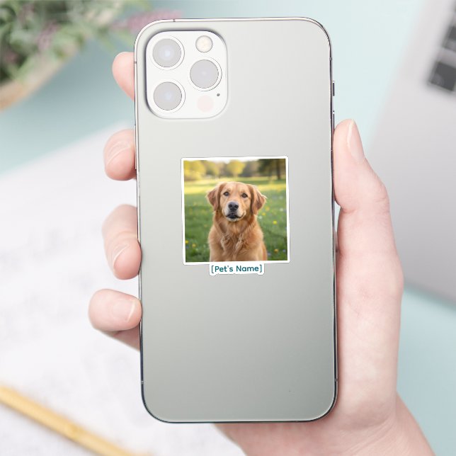 Custom Pet Photo Sticker | Personalized Name Vinyl (Phone)