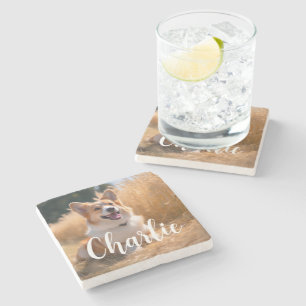Custom Pet Photo Stone Coaster