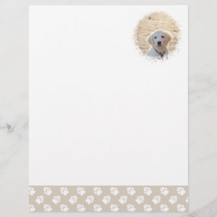 Custom Pet Photo Template With Beige & White Paws Custom Letterhead
