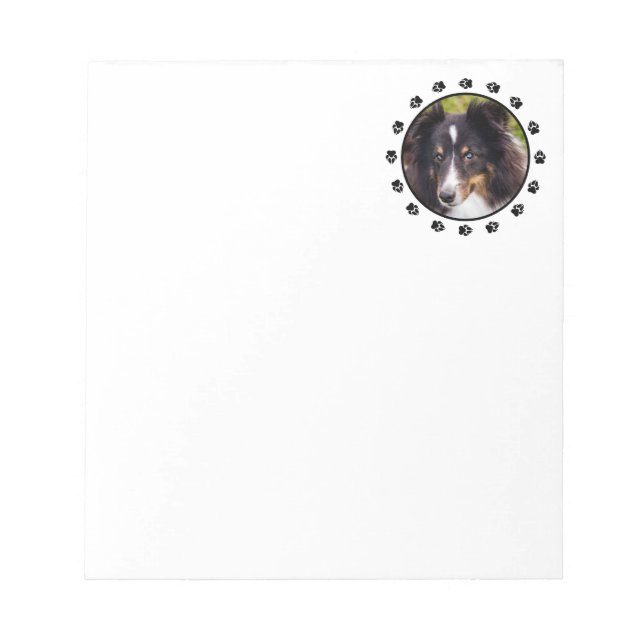 Custom Pet Photo Template With Paws Notepad (Front)