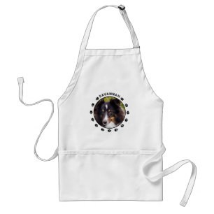 Custom Pet Photo Template With Paws & Text Standard Apron