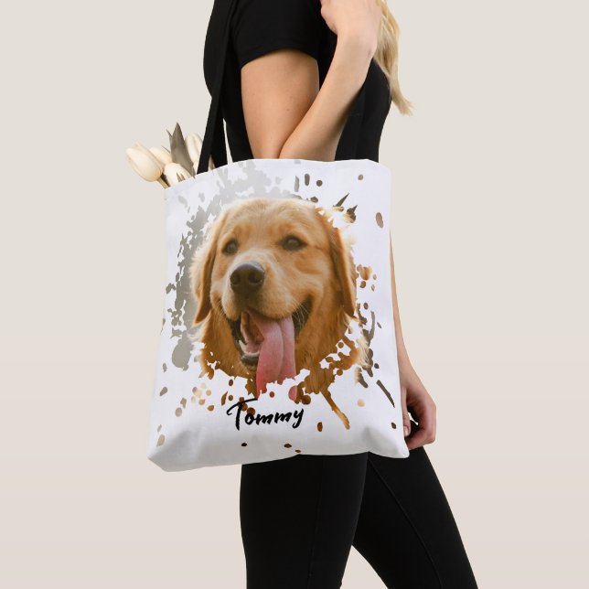 Custom Pet Photo Tote — Personalised Double-Sided  Bag (Close Up)