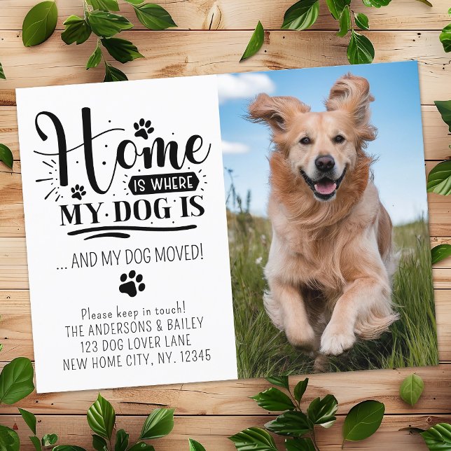 Custom Pet Photo Weve Moved New Address Dog Moving Announcement Postcard (Creator Uploaded)