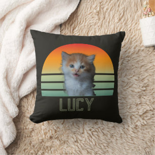 Custom Pet Photo With Name Cat Personalised Gift Cushion