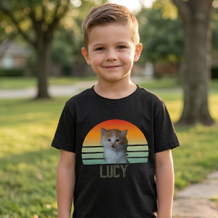 Custom Pet Photo With Name Cat Personalised Gift T-Shirt