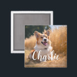 Custom Pet Photo with Name Magnet<br><div class="desc">Turn your favourite photo into a unique, personalised gift! Use a family picture, a cute pet photo, or any image you love to create something special. Perfect for holidays or any occasion, these gifts are sure to make your loved ones smile. Note: The photo shown is just an example. Please...</div>