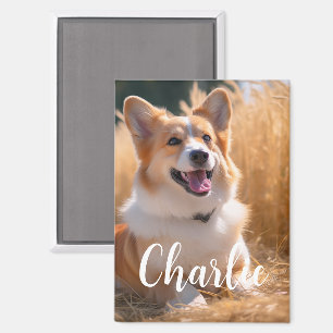 Custom Pet Photo with Name Magnet