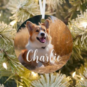 Custom Pet Photo with Name Metal Tree Decoration