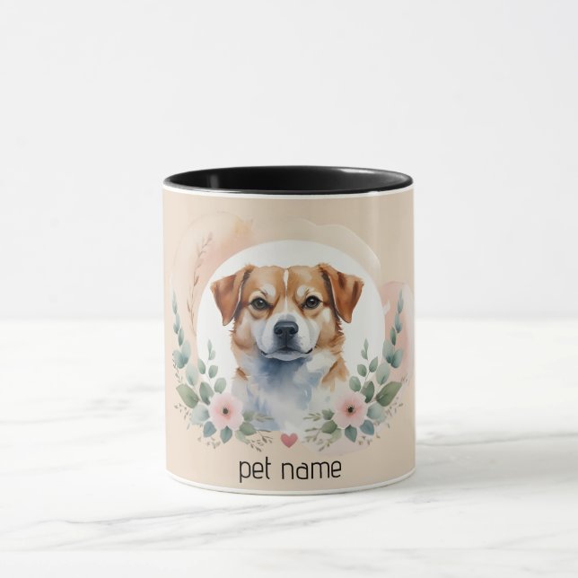 Custom Pet Portrait Mug – Personalised Dog or Cat  (Center)