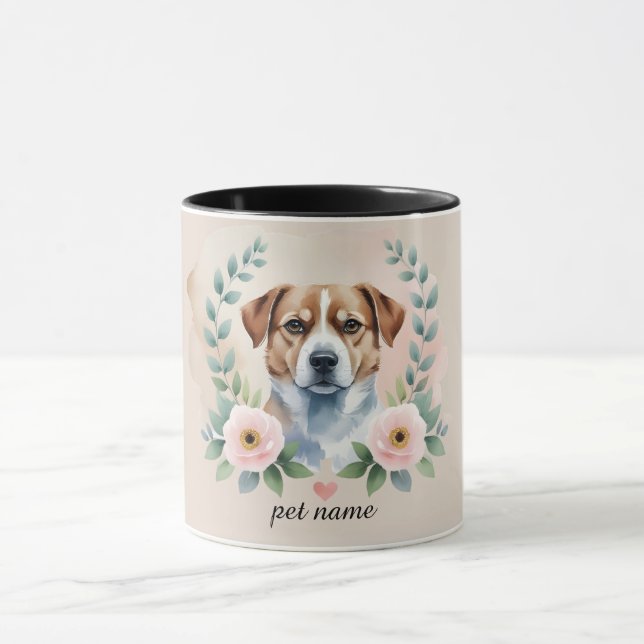 Custom Pet Portrait Mug – Personalised Dog or Cat (Center)