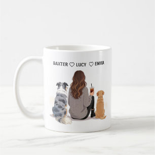 Custom Pet Portrait Mug with Woman – Full Body Dog