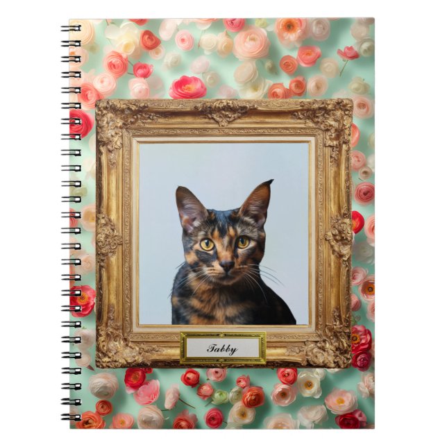 Custom Pet Portrait Notebook – Your Cat in a Frame (Front)