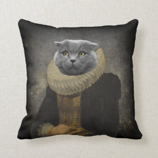 Custom Pet Portrait Painting Lady Ruffle Cushion