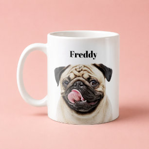 Custom Pet Portrait Upload Colour Photo + Text Coffee Mug