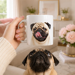 Custom Pet Portrait Upload Colour Photo + Text Coffee Mug