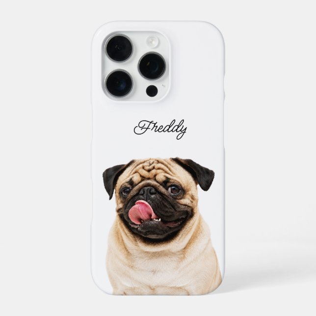 Custom Pet Portrait | Upload Photo + Text Colour  iPhone Case (Back)