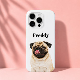 Custom Pet Portrait   Upload Photo + Text Colour  iPhone 16 Pro Case