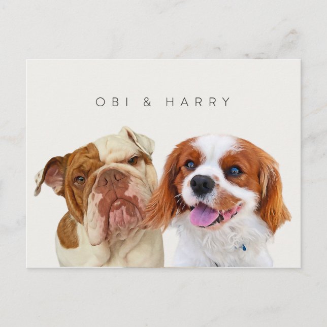 Custom pet portraits postcard (Front)
