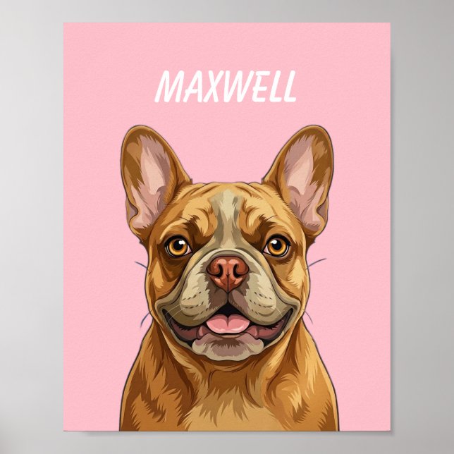 Custom Pet Portraits Using Pet Photo Personalised  Poster (Front)