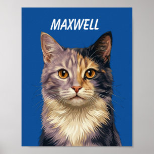 Custom Pet Portraits Using Pet Photo Personalised  Poster