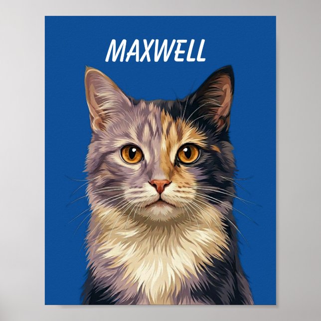 Custom Pet Portraits Using Pet Photo Personalised  Poster (Front)