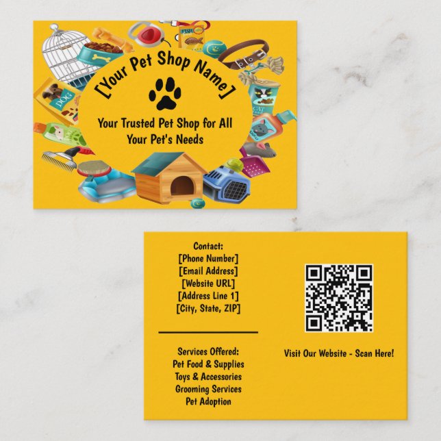 Custom Pet Shop Business Card  (Front/Back)