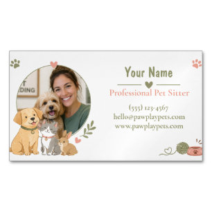 Custom Pet Sitter Car Magnet with Photo