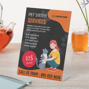 Custom Pet Sitter Pedestal Sign