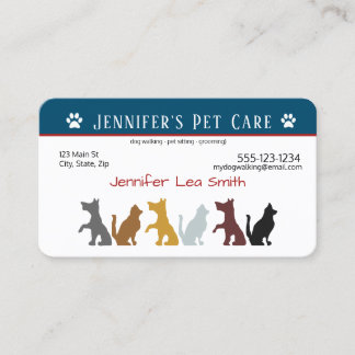 Custom Pet Sitting Business Cards - Dogs & Cats
