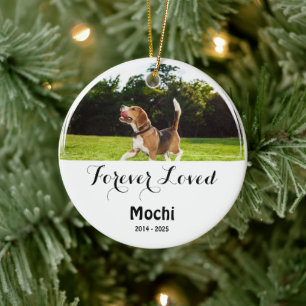 Custom Pet Tribute – Forever Loved Dog or Cat Gift Ceramic Ornament