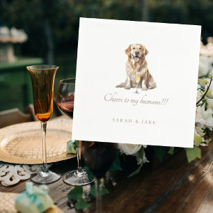 Custom Pet Wedding Cheers to my humans Cocktail Napkin