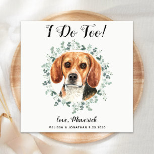Custom Pet Wedding I Do Too Beagle Dog Napkin