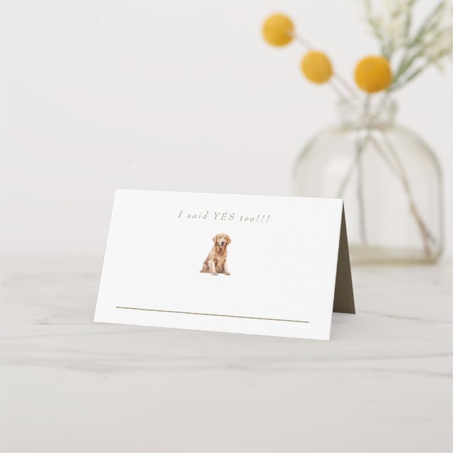 Custom Pet Wedding Place Card (Front)