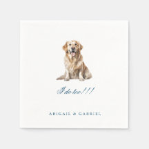 Custom Pet Wedding Teal Text Napkins