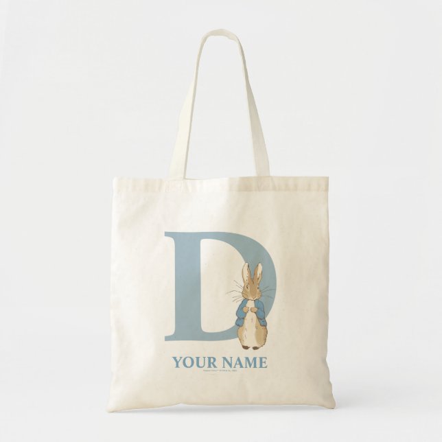 Custom Peter Rabbit - Letter D Tote Bag (Front)