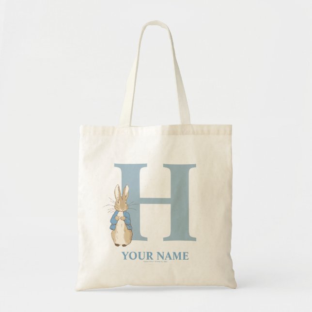 Custom Peter Rabbit - Letter H Tote Bag (Front)